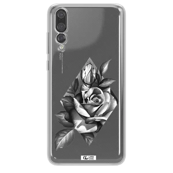 a drawing of a rose Huawei P20 Pro Clear TPU Case