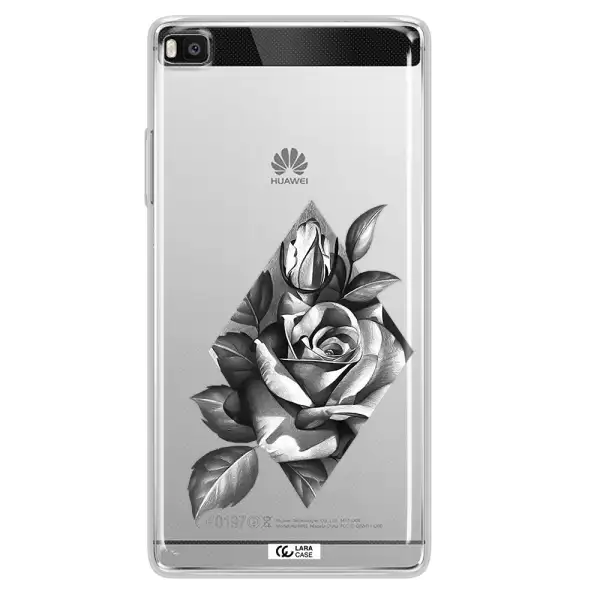 a drawing of a rose Huawei P8 Clear TPU Case