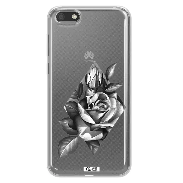 a drawing of a rose Huawei Y5 2018 Clear TPU Case
