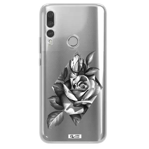 a drawing of a rose Huawei Y9 Prime 2019 Clear TPU Case