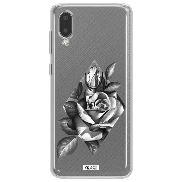 a drawing of a rose Samsung A02 Clear TPU Case