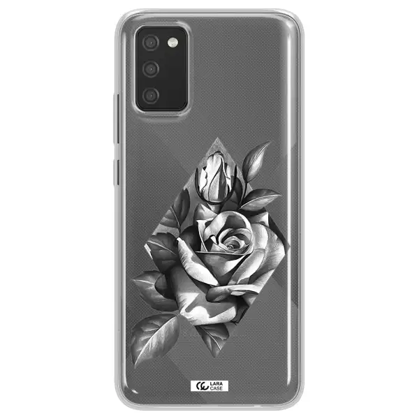 a drawing of a rose Samsung A02S Clear TPU Case