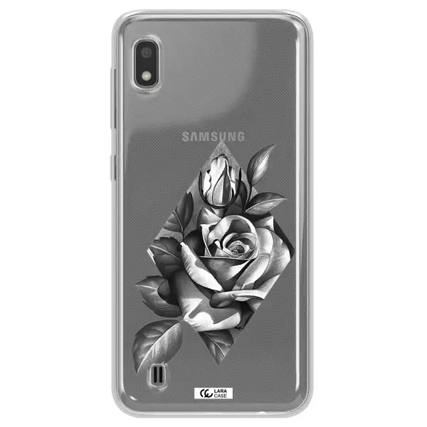 a drawing of a rose Samsung A10 Clear TPU Case