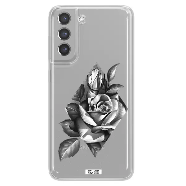 a drawing of a rose Samsung A21 Fe Clear TPU Case
