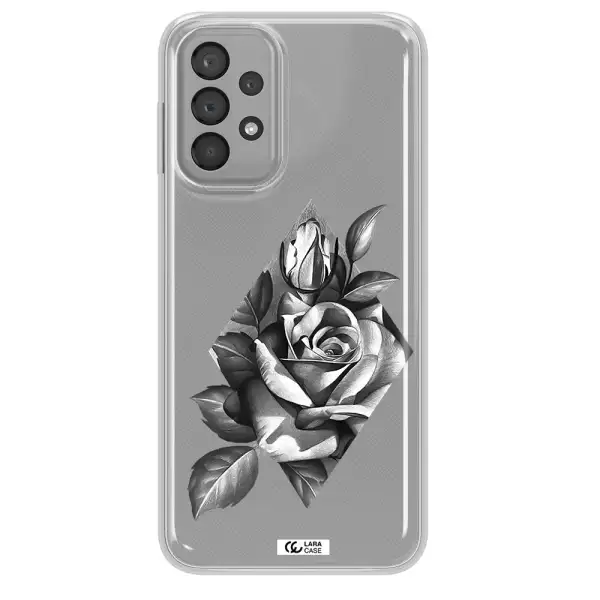 a drawing of a rose Samsung A23 Clear TPU Case