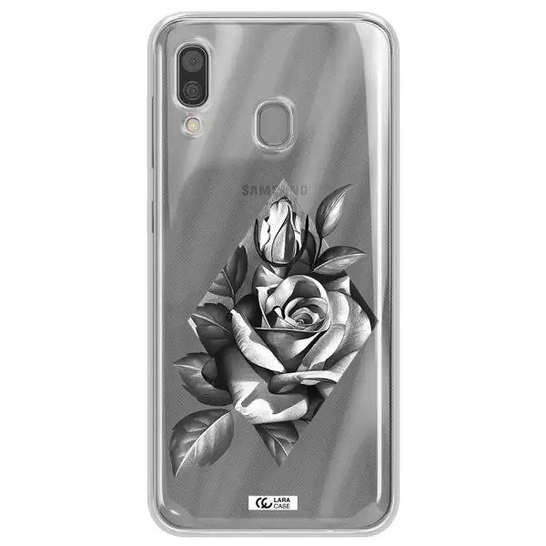 a drawing of a rose Samsung A30 Clear TPU Case
