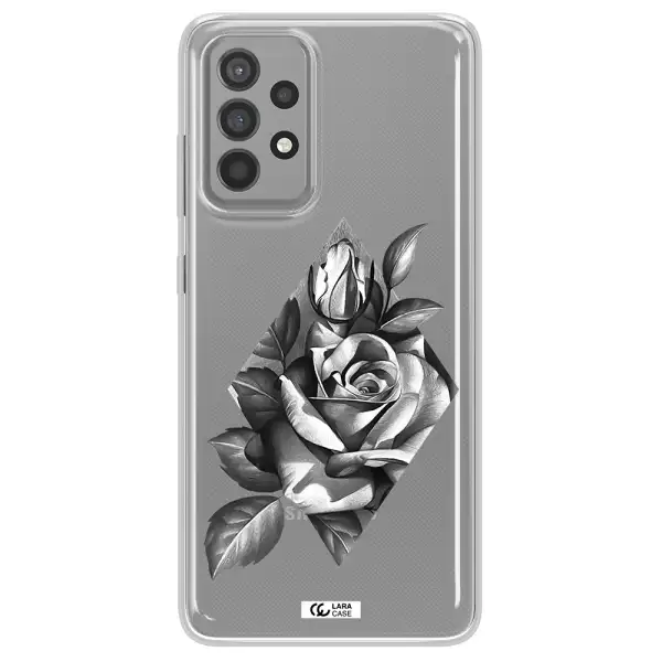 a drawing of a rose Samsung A52 Clear TPU Case