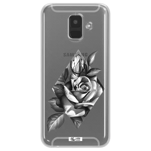 a drawing of a rose Samsung A6 Clear TPU Case