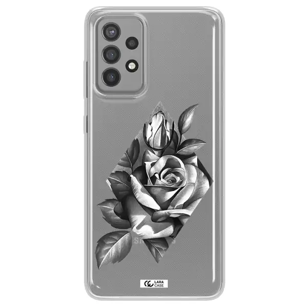 a drawing of a rose Samsung A72 Clear TPU Case