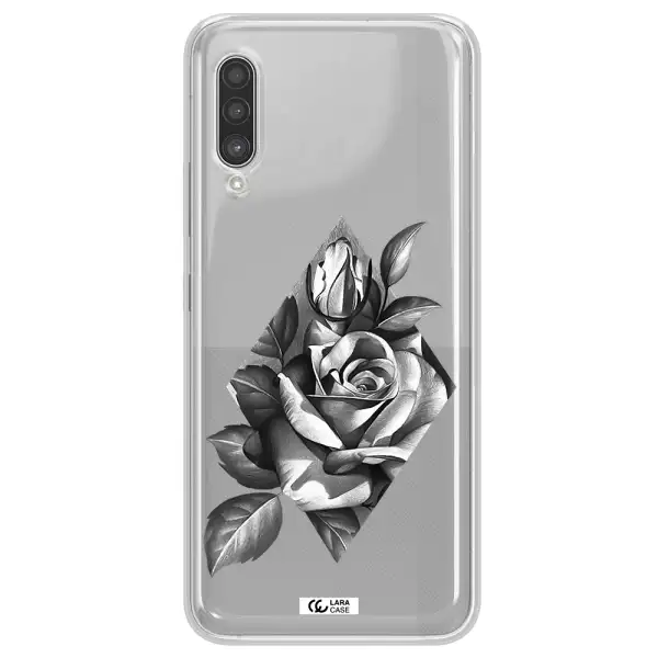 a drawing of a rose Samsung A90 Clear TPU Case