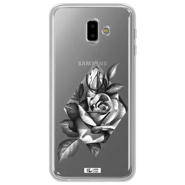 a drawing of a rose Samsung J6 Plus Clear TPU Case