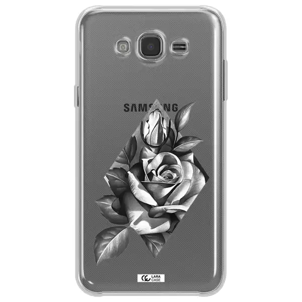 a drawing of a rose Samsung J7 2015 Clear TPU Case