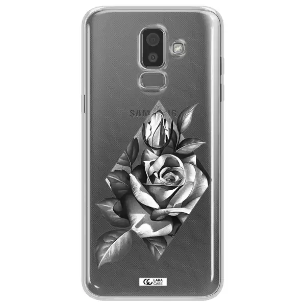 a drawing of a rose Samsung J8 Clear TPU Case