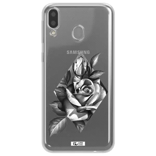 a drawing of a rose Samsung M20 Clear TPU Case