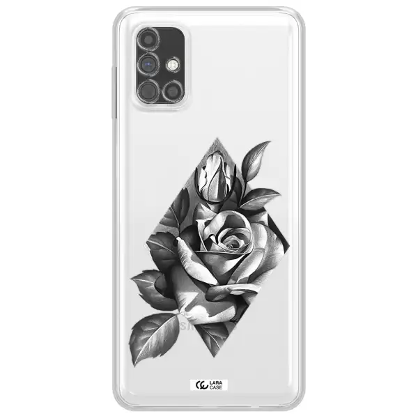 a drawing of a rose Samsung M51 Clear TPU Case