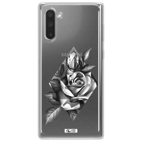 a drawing of a rose Samsung Note 10 Clear TPU Case
