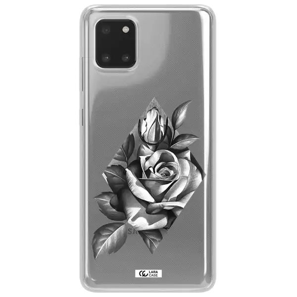 a drawing of a rose Samsung Note 10 Lite Clear TPU Case