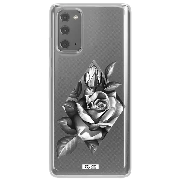 a drawing of a rose Samsung Note 20 Clear TPU Case
