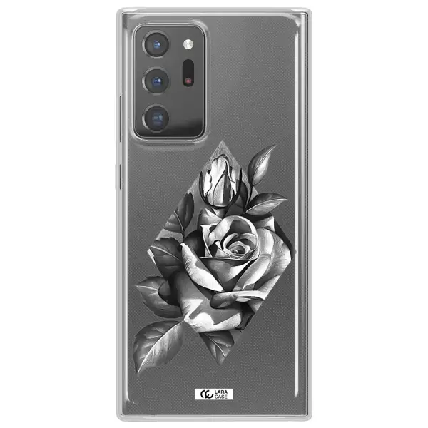 a drawing of a rose Samsung Note 20 Ultra Clear TPU Case