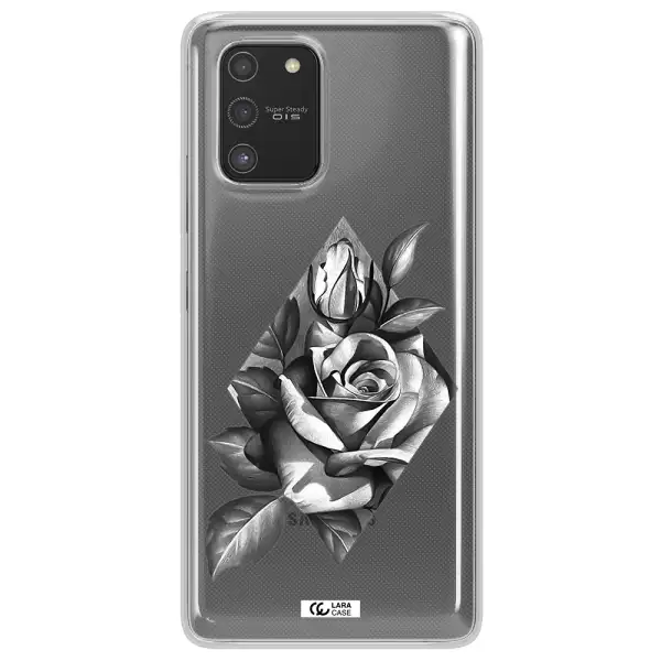 a drawing of a rose Samsung S10 Lite Clear TPU Case