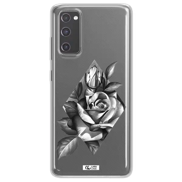 a drawing of a rose Samsung S20 Fe Clear TPU Case