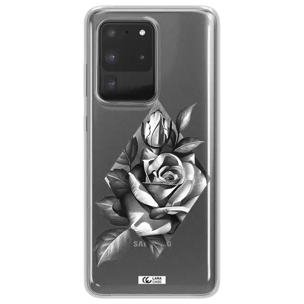 a drawing of a rose Samsung S20 Ultra Clear TPU Case