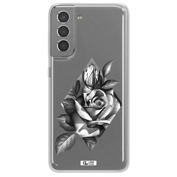 a drawing of a rose Samsung S21 Plus Clear TPU Case