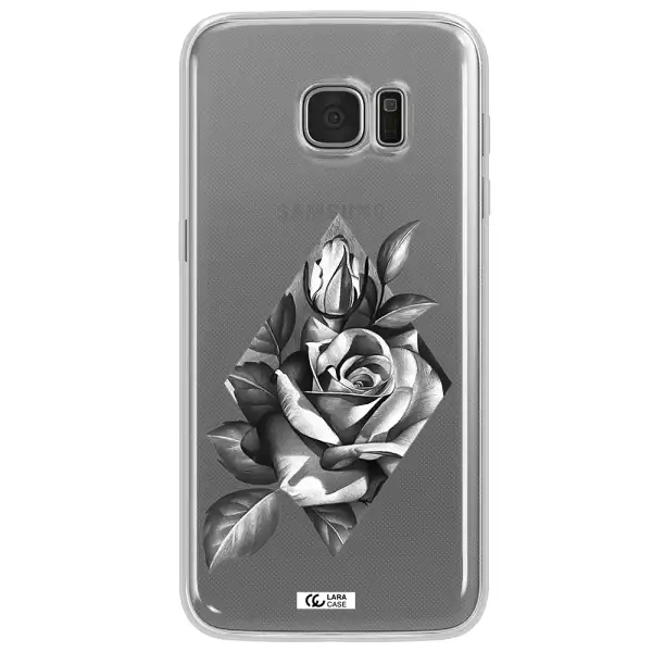 a drawing of a rose Samsung S7 Edge Clear TPU Case