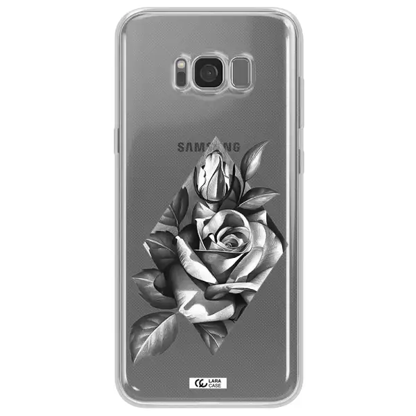a drawing of a rose Samsung S8 Plus Clear TPU Case