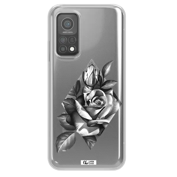 a drawing of a rose Xiaomi Mi 10 T Pro Clear TPU Case