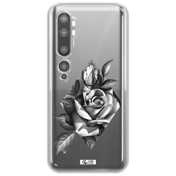a drawing of a rose Xiaomi Mi Note 10 Clear TPU Case