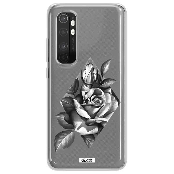 a drawing of a rose Xiaomi Mi Note 10 Lite Clear TPU Case