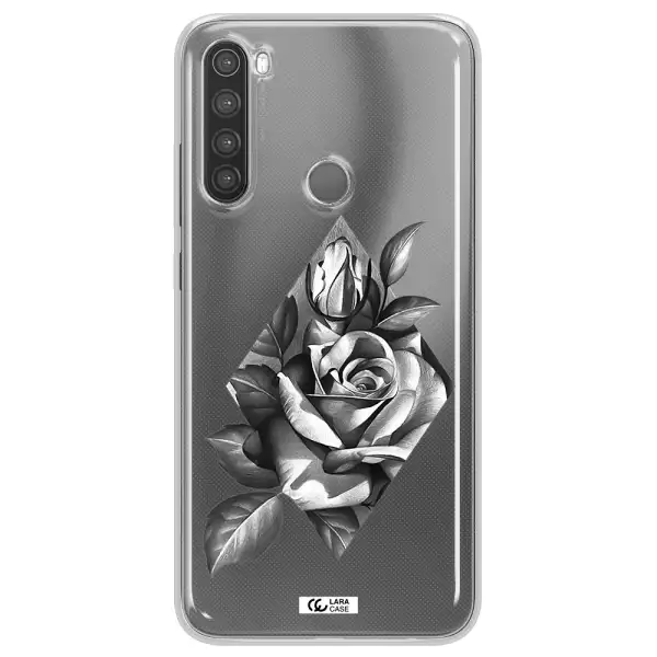a drawing of a rose Xiaomi Note 8 Clear TPU Case