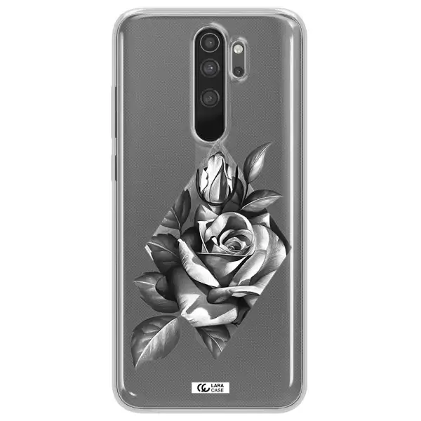 a drawing of a rose Xiaomi Note 8 Pro Clear TPU Case