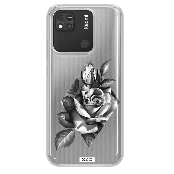 a drawing of a rose Xiaomi Redmi 10A Clear TPU Case