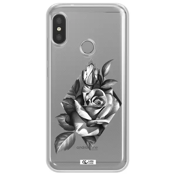a drawing of a rose Xiaomi Redmi 6 Pro Clear TPU Case