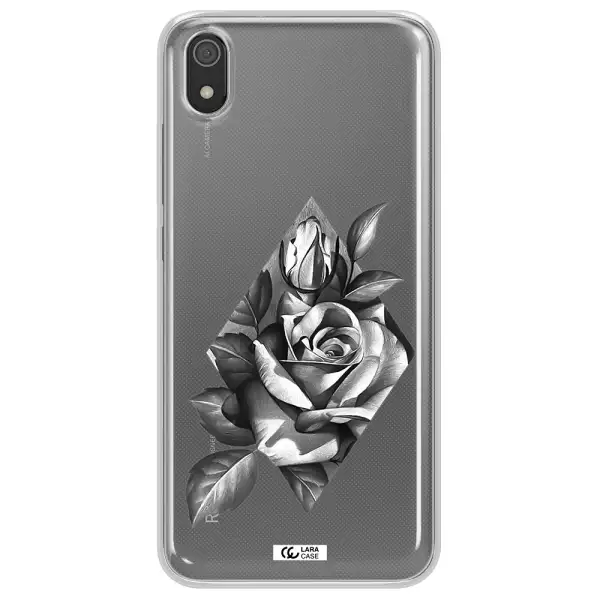 a drawing of a rose Xiaomi Redmi 7A Clear TPU Case