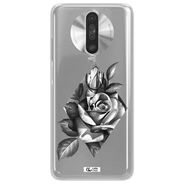 a drawing of a rose Xiaomi Redmi K30 Clear TPU Case