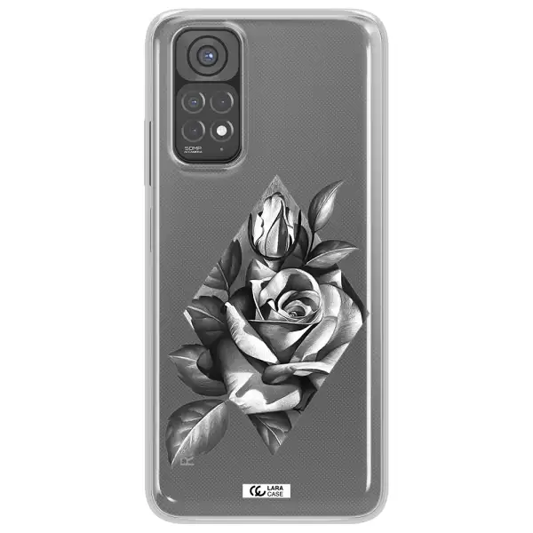 a drawing of a rose Xiaomi Redmi Note 11 Clear TPU Case
