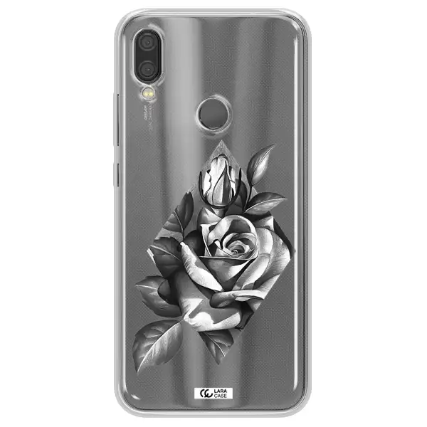 a drawing of a rose Xiaomi Redmi Note 7 Clear TPU Case