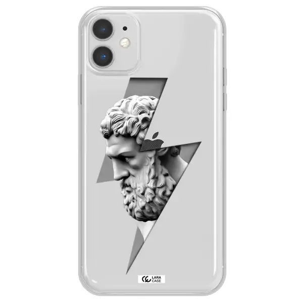 a statue of a man with a beard Apple iPhone 11 Clear TPU Case