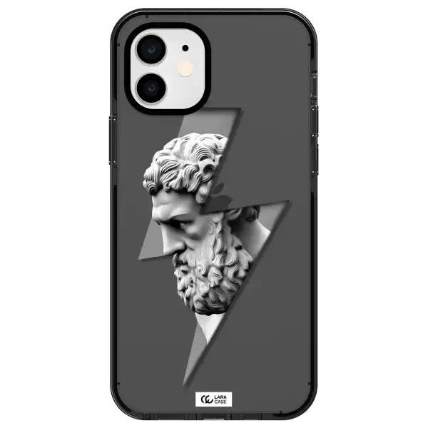 a statue of a man with a beard Apple iPhone 11 impact Smoke Black Case