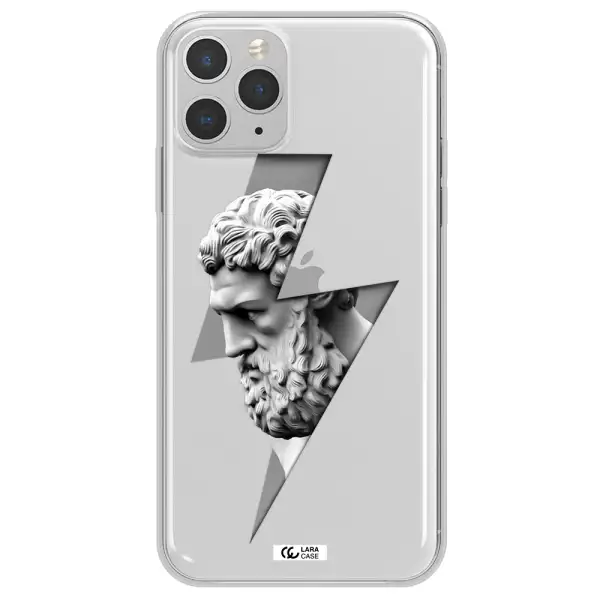 a statue of a man with a beard Apple iPhone 11 pro Clear TPU Case