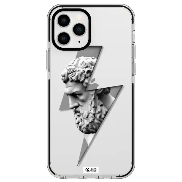 a statue of a man with a beard Apple iPhone 11 pro max impact black border Case