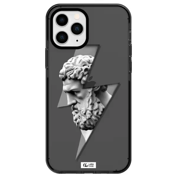 a statue of a man with a beard Apple iPhone 11 pro max impact Smoke Black Case