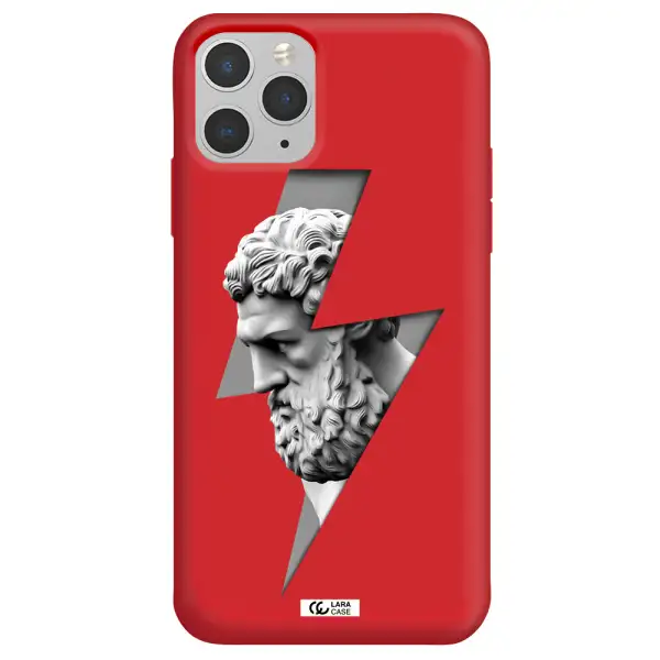 a statue of a man with a beard Apple iPhone 11 pro max Silicone Imperial Red Case