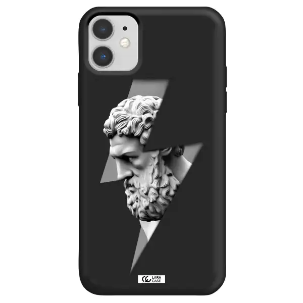 a statue of a man with a beard Apple iPhone 11 Silicone black Case