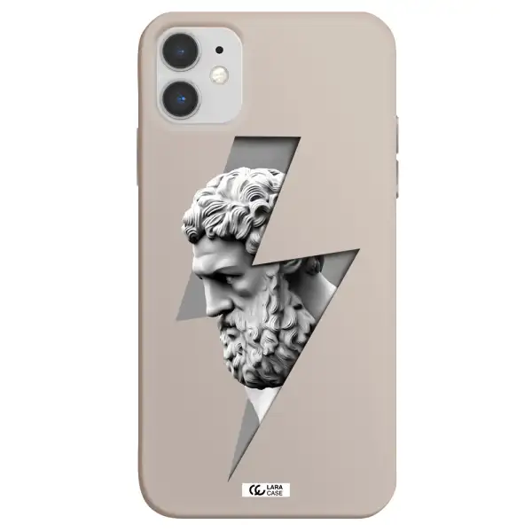 a statue of a man with a beard Apple iPhone 11 Silicone Stone Case