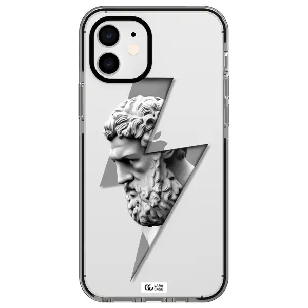 a statue of a man with a beard Apple iPhone 12 impact black border Case