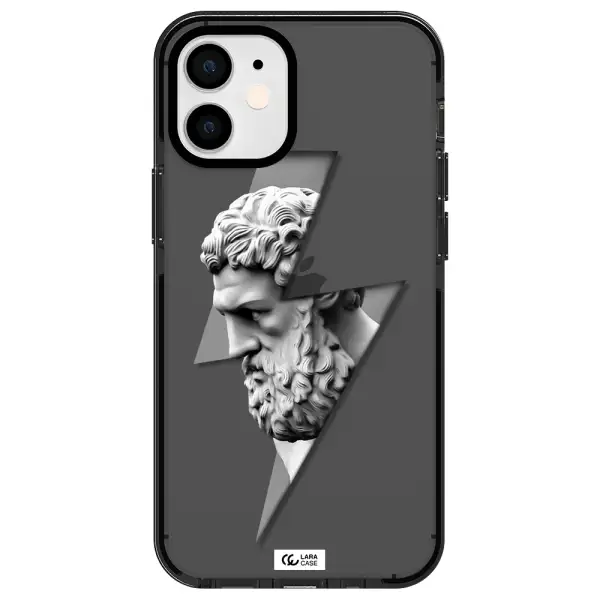 a statue of a man with a beard Apple iPhone 12 mini impact Smoke Black Case
